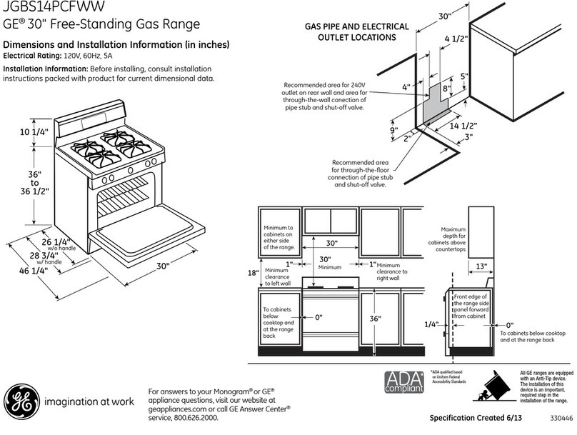GE JGBS14PCFWW Manual