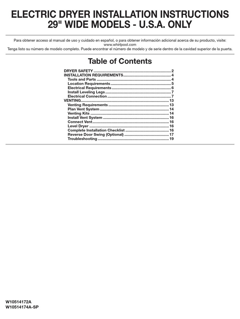Whirlpool WED4910XQ installation guide