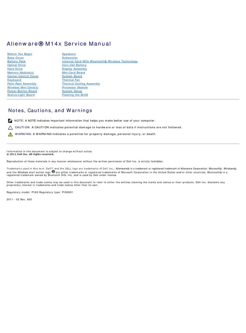 Dell Alienware M14x MOBILE Service manual