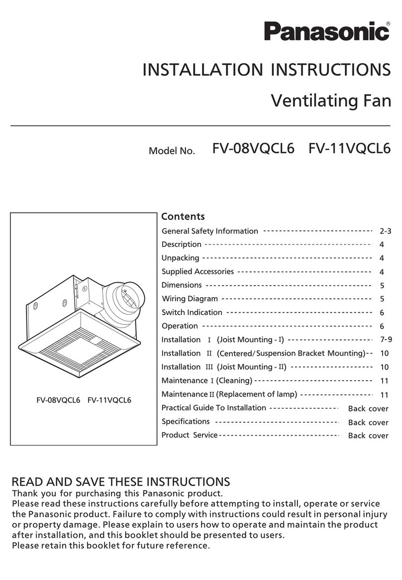 Panasonic WhisperSense FV-08VQCL6 user guide