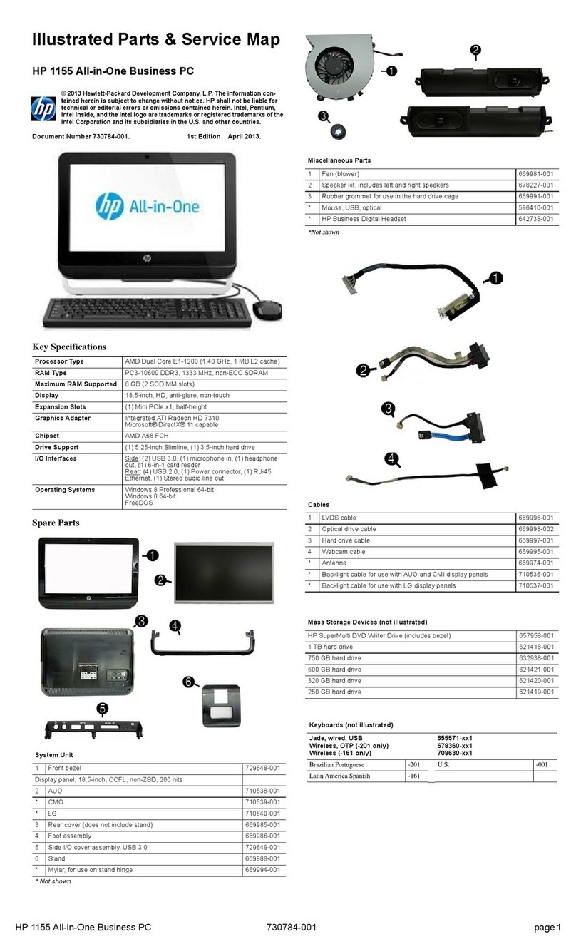 HP 1155 Illustrated parts & service map