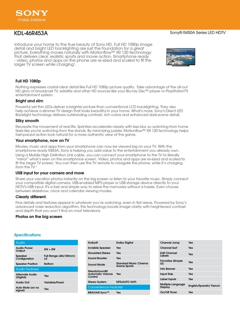 Sony BRAVIA KDL-46R453A User manual