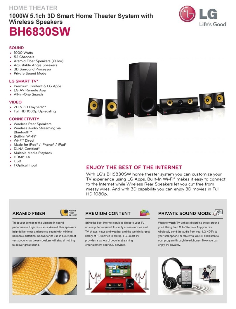 LG Smart 3D Blu-Ray BH6830SW Specifications