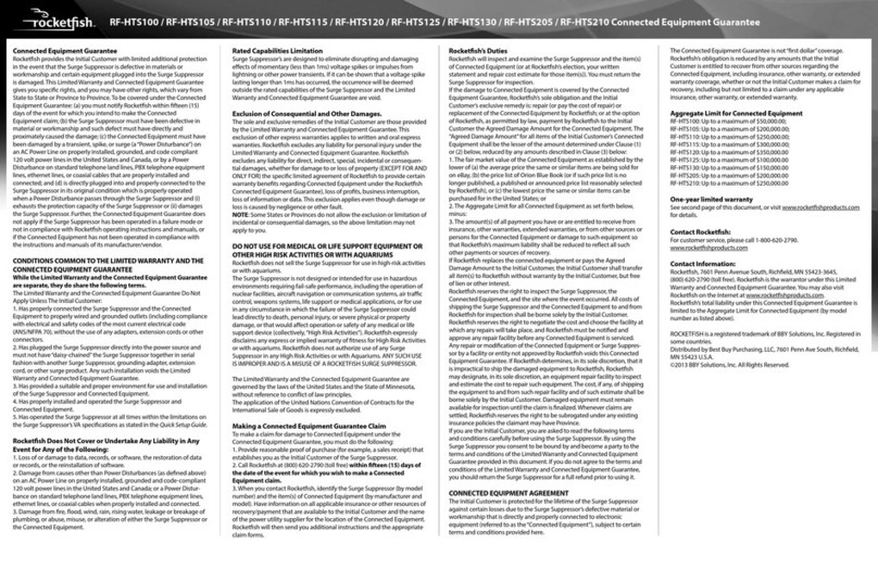 Rocket Fish RF-HTS205 Use and maintenance manual Rocket Fish RF-HTS205 Use and maintenance manual