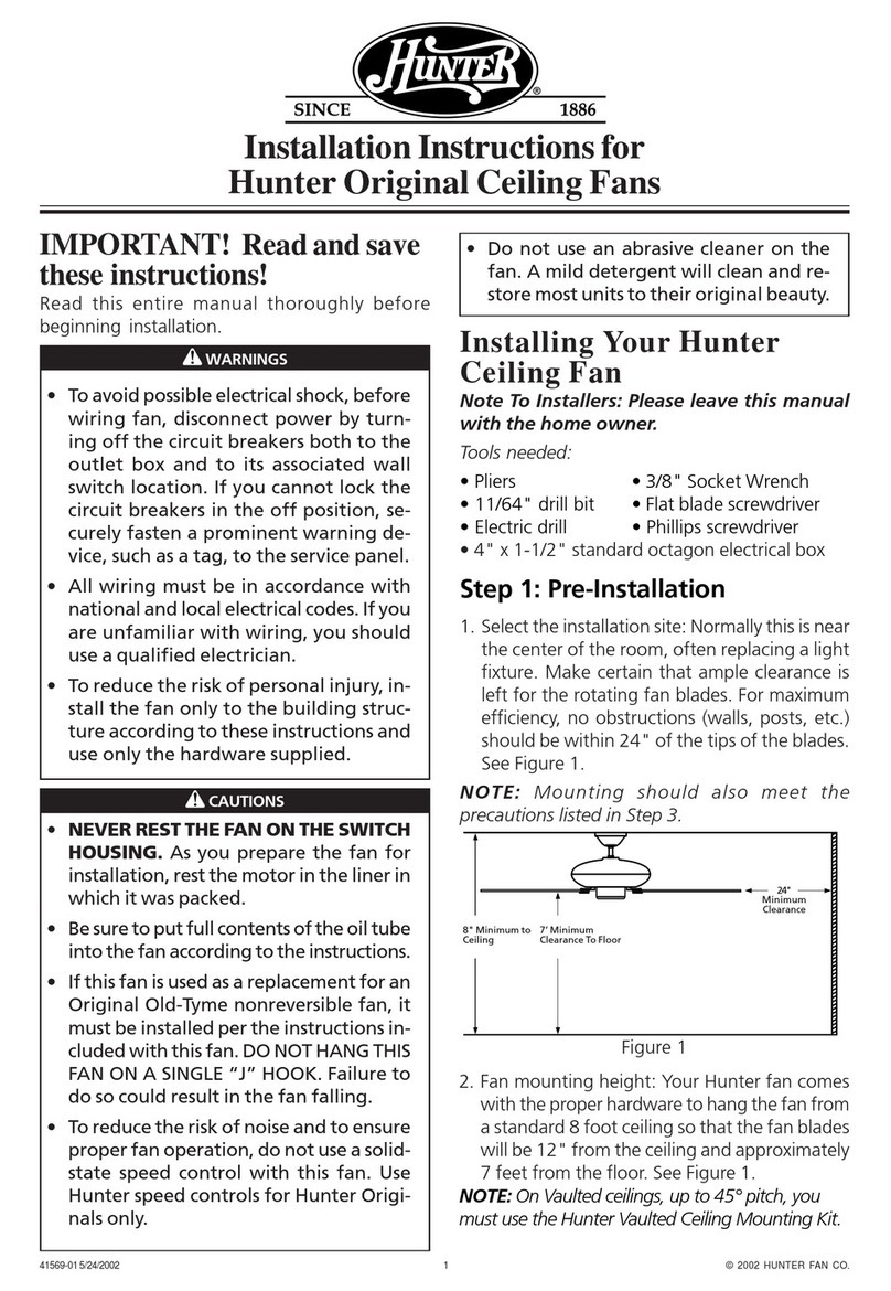 Hunter 23827 User manual