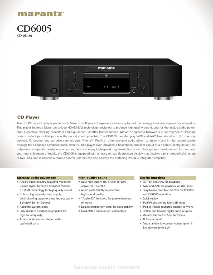 Marantz CD6005 User manual Marantz CD6005 User manual