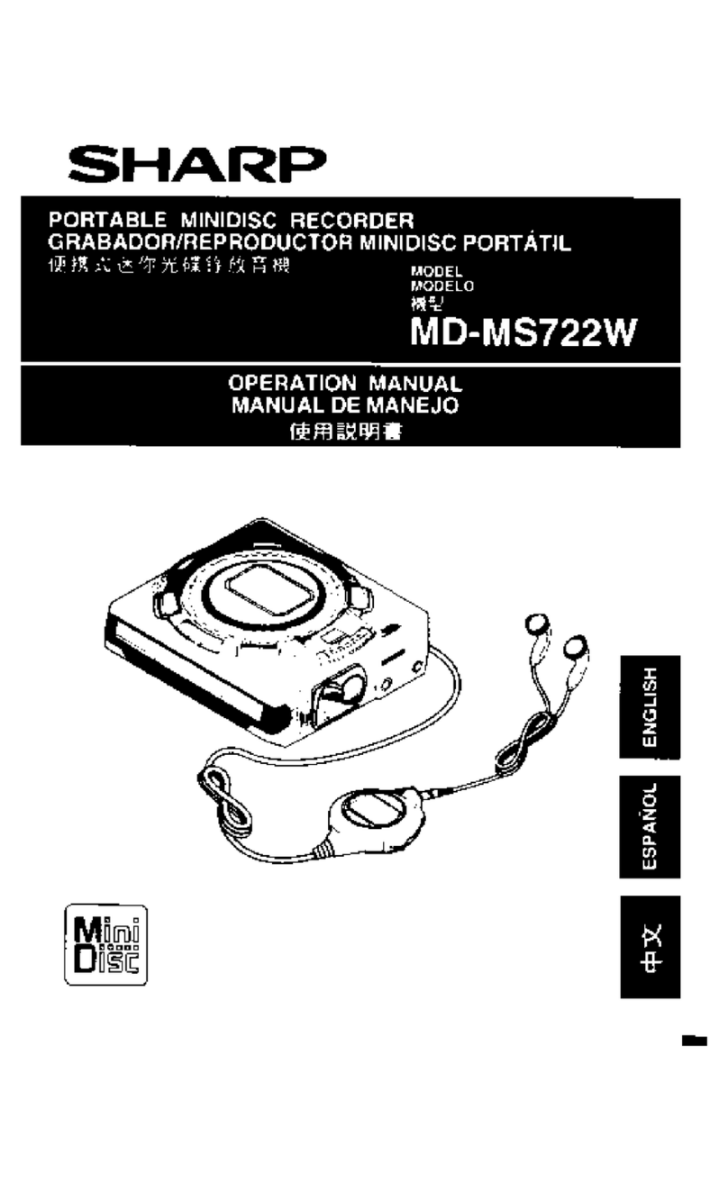 Sharp MS722 - MiniDisc Recorder - Metallic User manual Sharp MS722 - MiniDisc Recorder - Metallic User manual