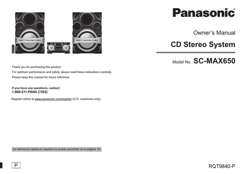 Panasonic SC-MAX650 User manual Panasonic SC-MAX650 User manual