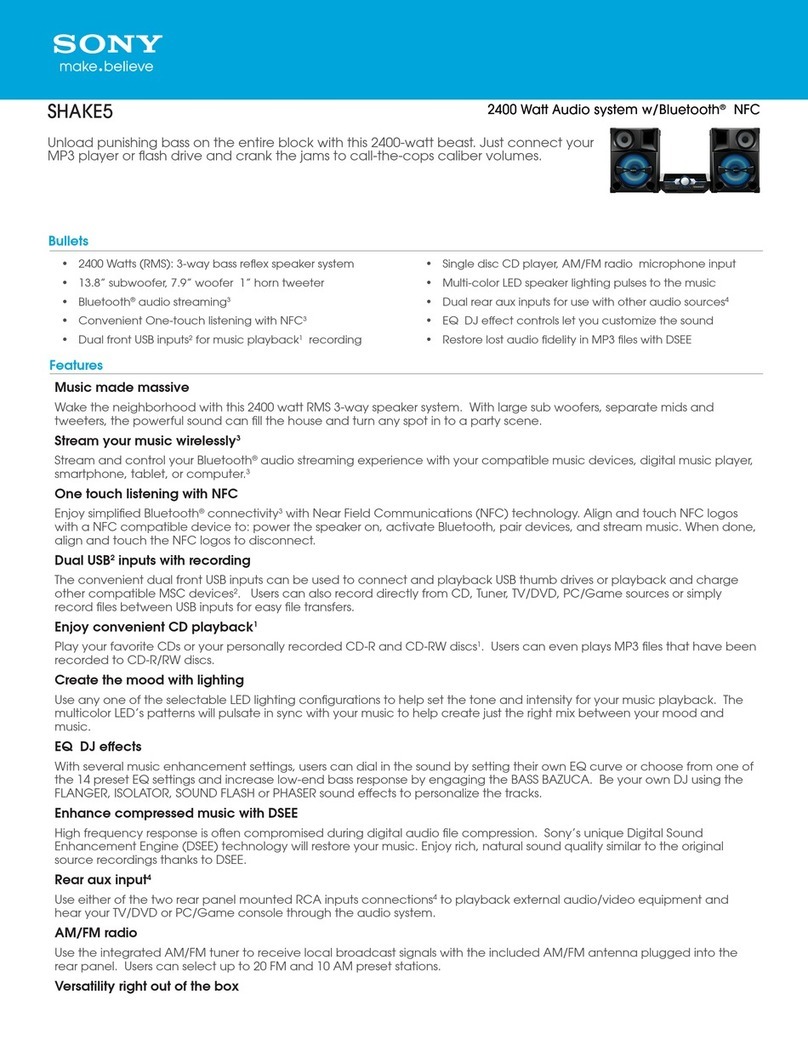 Sony SHAKE5 Specifications