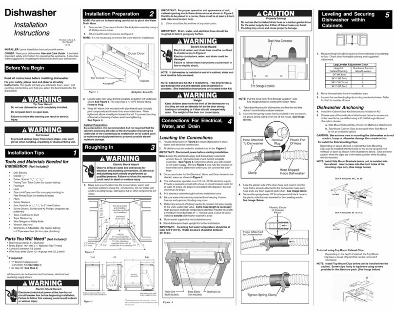 Electrolux EDW7505HSS - Semi-Integrated Dishwasher With 5 Wash... installation instructions
