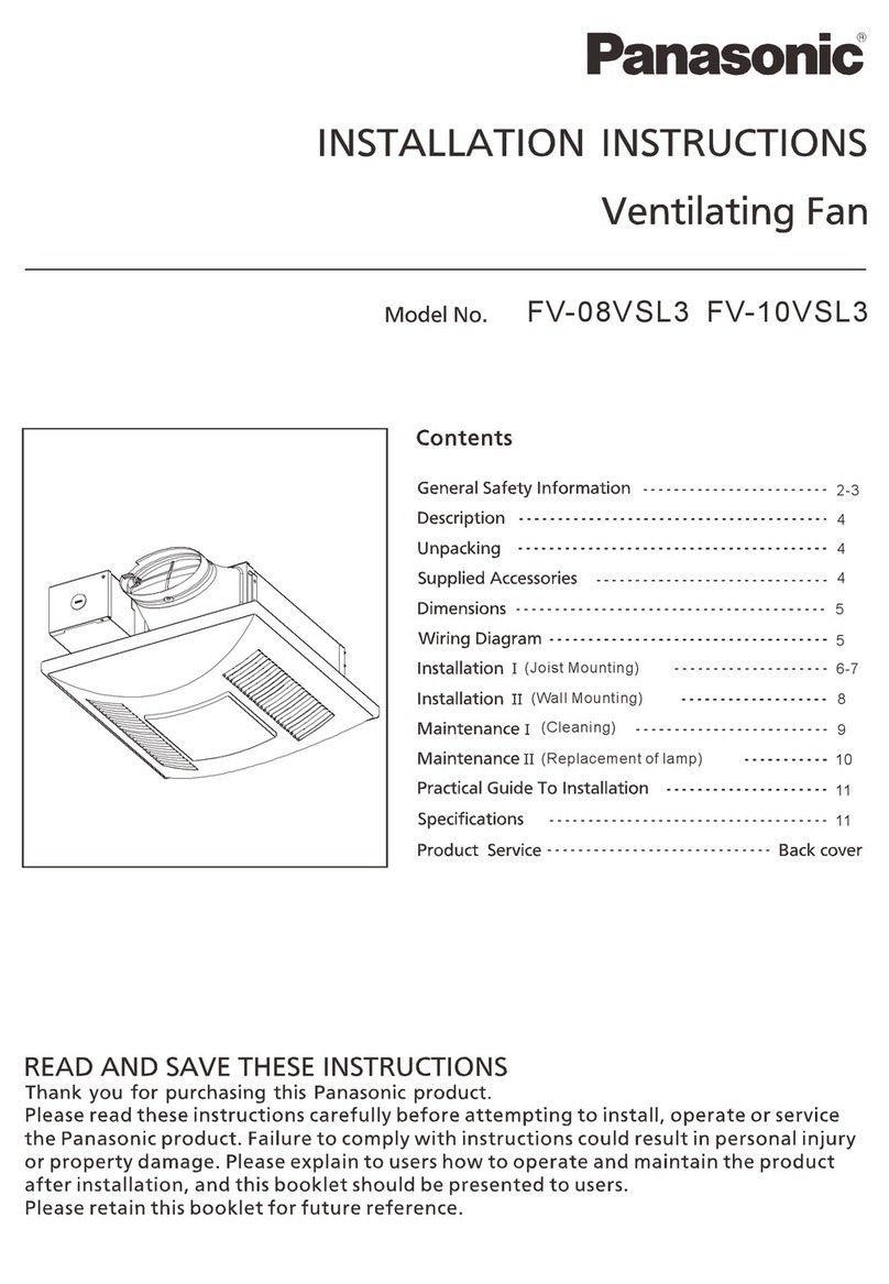 Panasonic FV-08VSL3 User manual