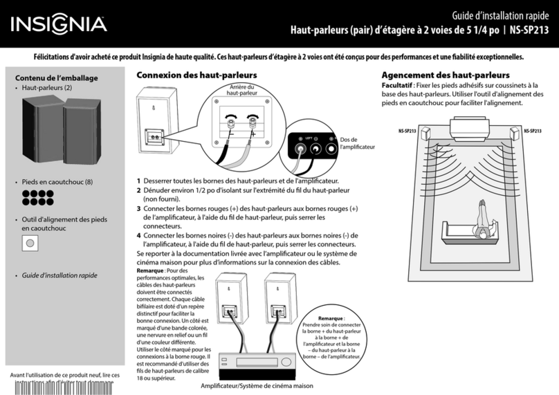 Insignia NS-SP213 Installation and operation manual