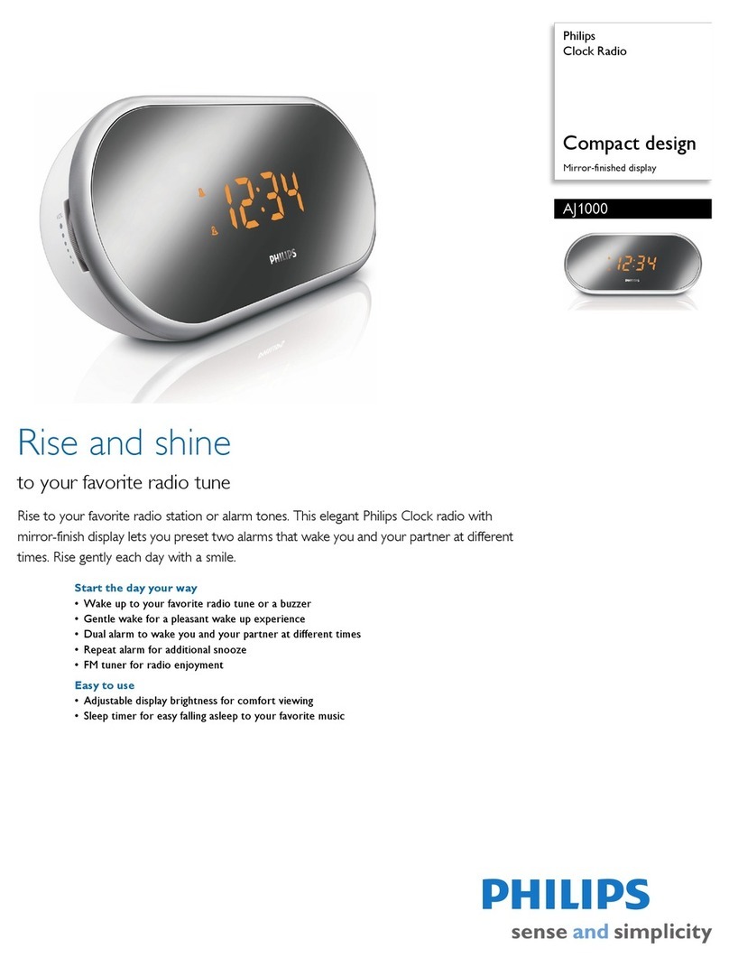 Philips CLOCK/TIMER AJ1000 Specifications
