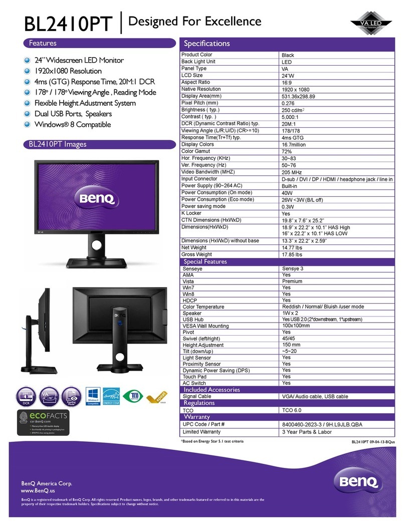 BenQ BL2410PT Use and maintenance manual