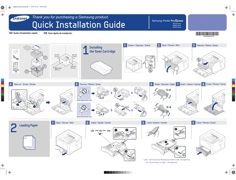 Samsung SL-M3820DW/XAA Quick installation guide