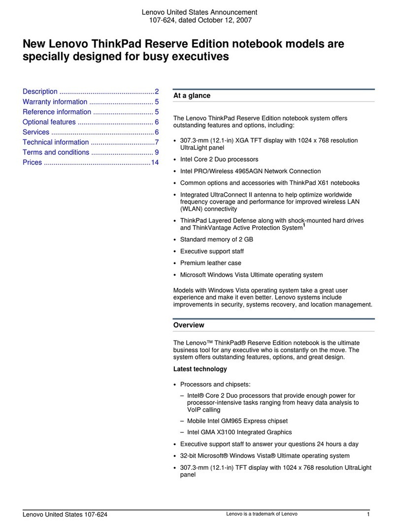 Lenovo 874824U - ThinkPad Reserve Edition 8748 user guide