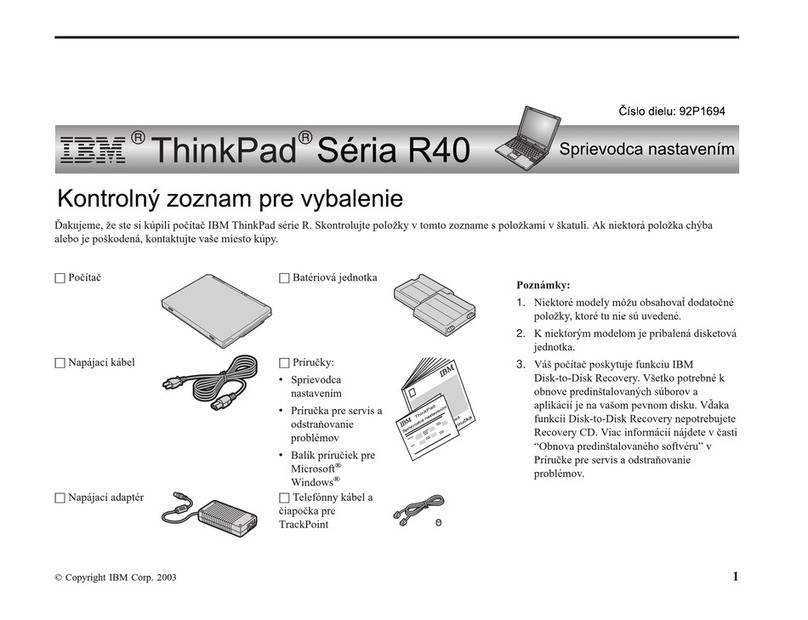 Lenovo THINKPAD R40 User manual