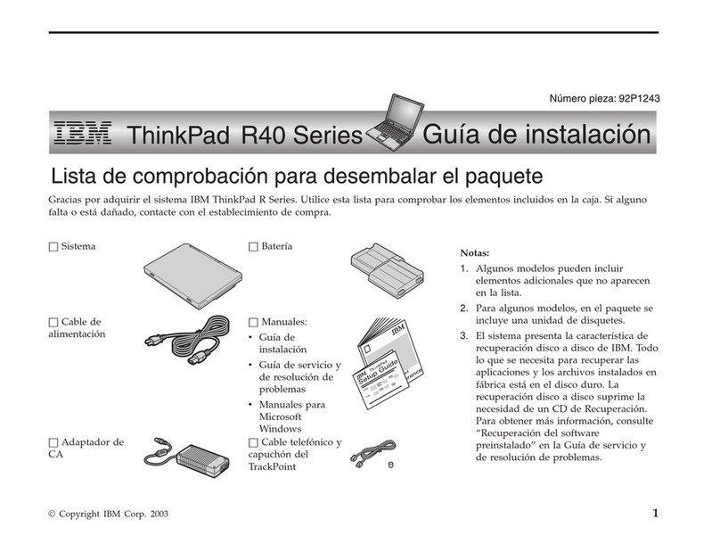 Lenovo THINKPAD R40 User manual