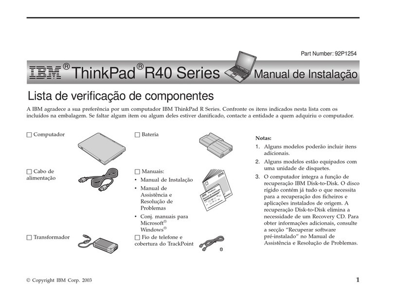 Lenovo THINKPAD R40 Installation