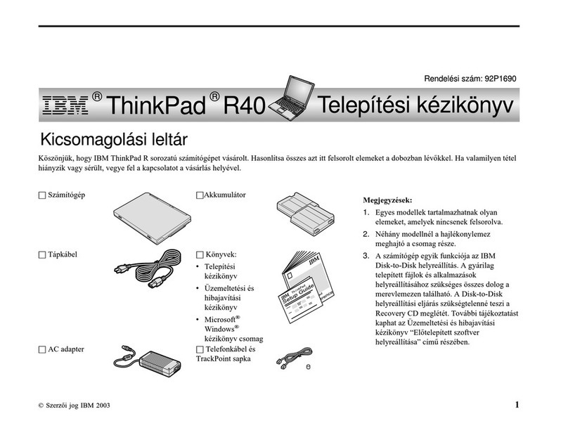 Lenovo THINKPAD R40 User manual