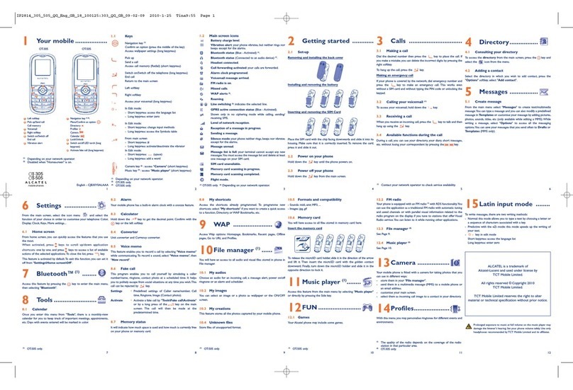 Alcatel OT-305 User manual