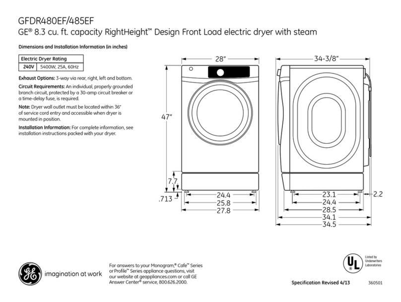 GE GFDR480EFWW Manual