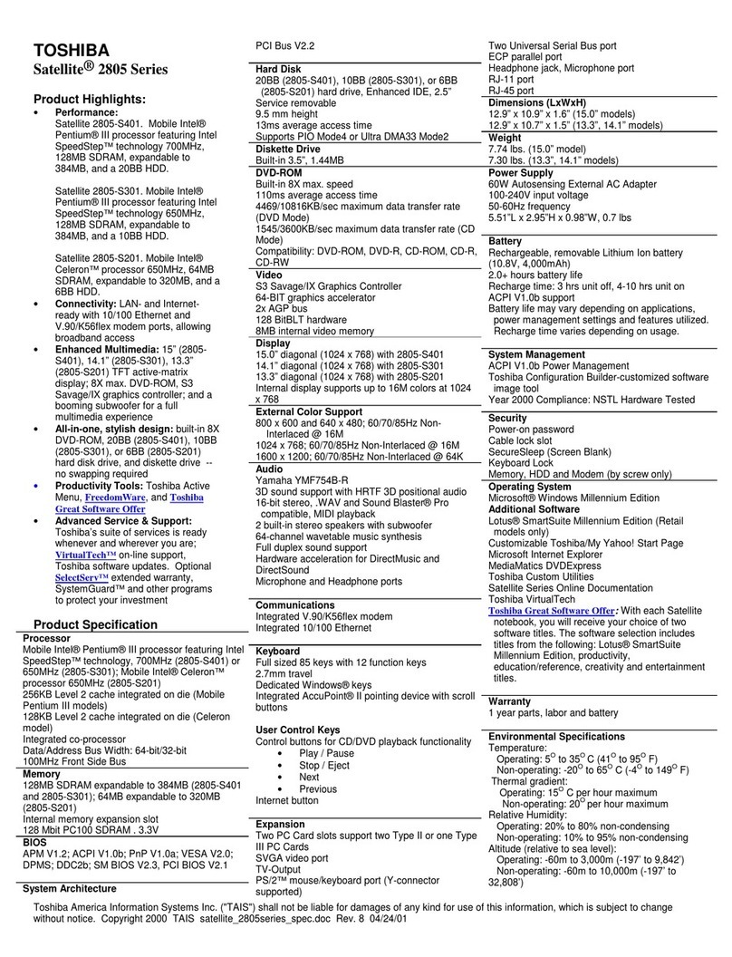 Toshiba 2805-S401 User manual
