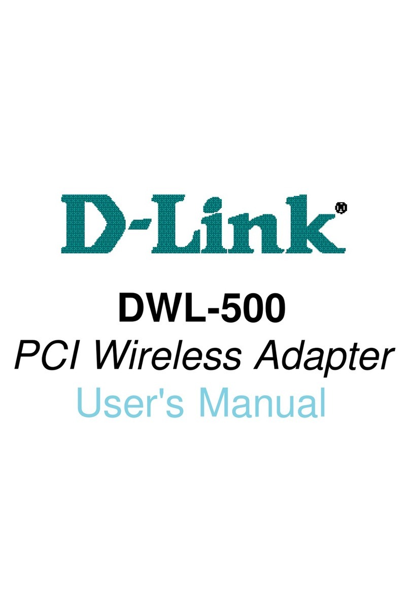 D-Link DWL-500 - 11Mb Wireless LAN PCI Network Card User manual