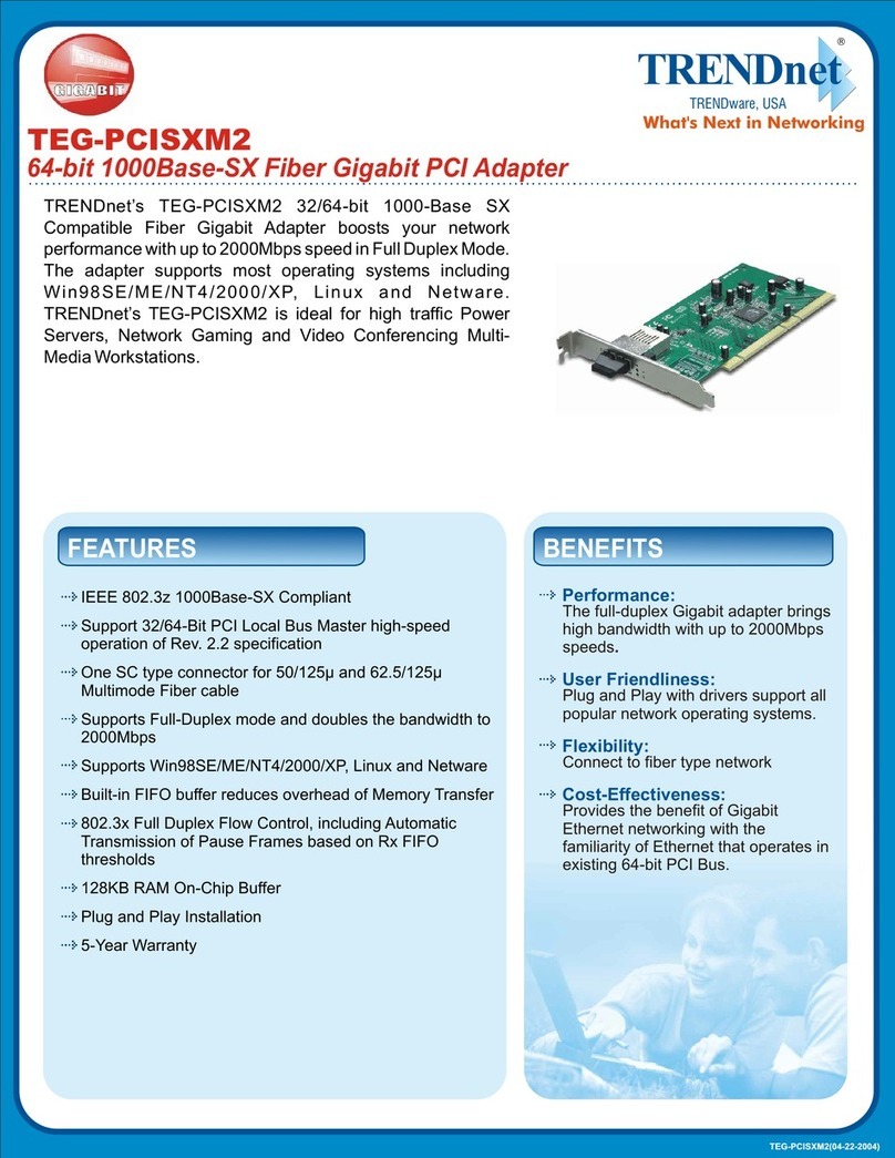 TRENDnet TEG-PCISXM2 datasheet