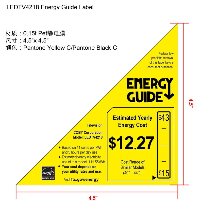 Coby LEDTV4218 Energy guide