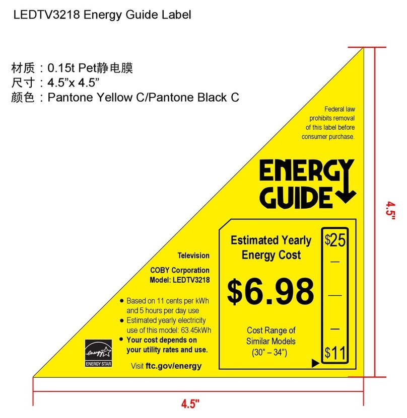 Coby LEDTV3218 Energy guide