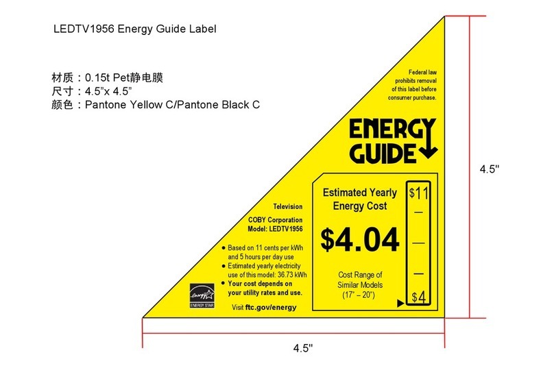 Coby LEDTV1956 Energy guide
