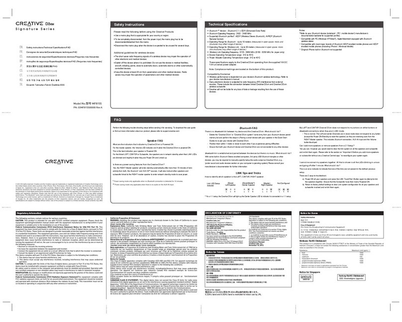 Creative D3xm User manual