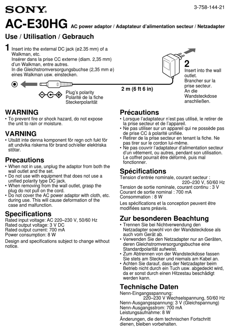Sony AC-E30HG Quick guide