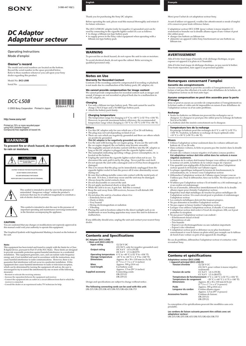 Sony DCC-L50B User manual Sony DCC-L50B User manual