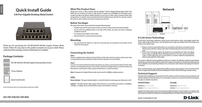 D-Link GO-SW-8GE User manual D-Link GO-SW-8GE User manual