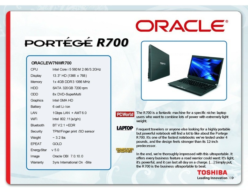 Toshiba PORTEGE R700 Series User instructions