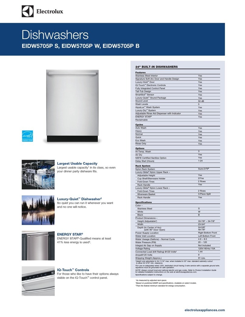 Electrolux EIDW5705PB Parts list manual