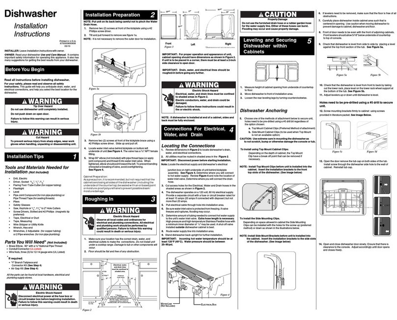 Electrolux EIDW5705PB installation instructions
