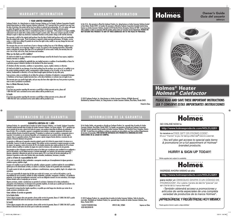 Holmes HFH131 owner's guide