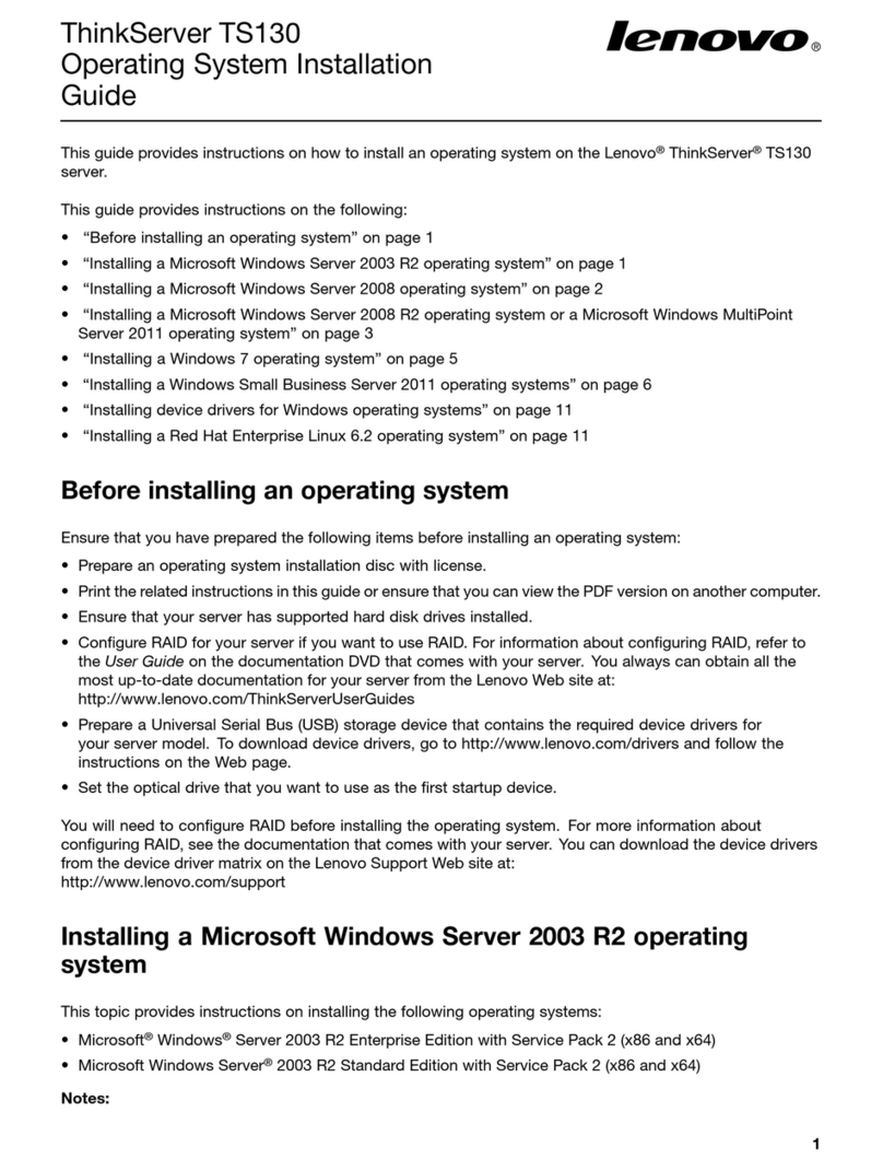 Lenovo ThinkSERVER TS130 System installation guide