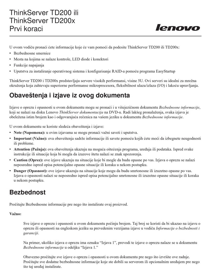 Lenovo ThinkServer TD200 User manual Lenovo ThinkServer TD200 User manual