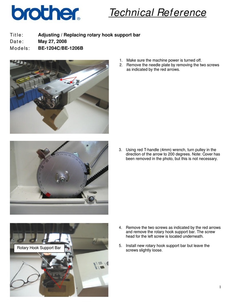 Brother BE-1204C Use and care manual