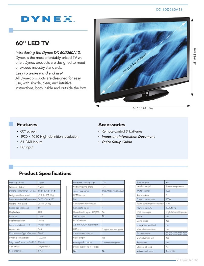 Dynex DX-60D260A13 Product specifications
