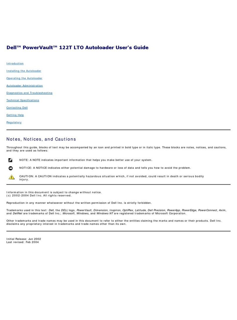 Dell PowerVault 122T LTO User manual Dell PowerVault 122T LTO User manual