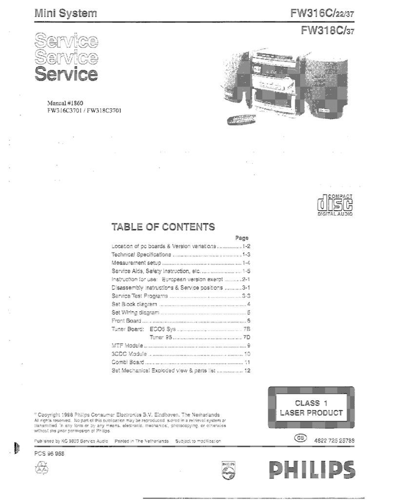 Philips FW318C Service manual