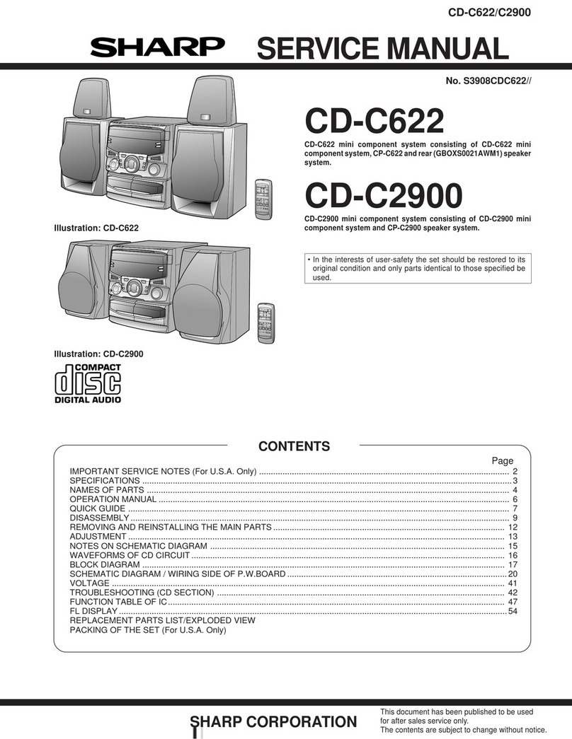 Sharp CDC2900 - 3-CD Compact Stereo System User manual Sharp CDC2900 - 3-CD Compact Stereo System User manual