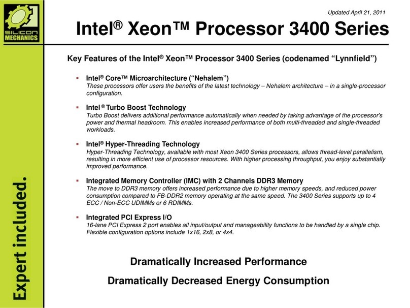 Intel BV80605001914AG - Processor - 1 x Xeon X3430 User manual