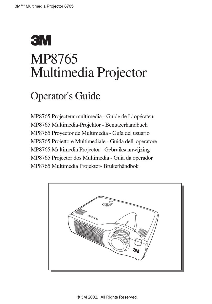 3M Multimedia Projector MP8765 Manual