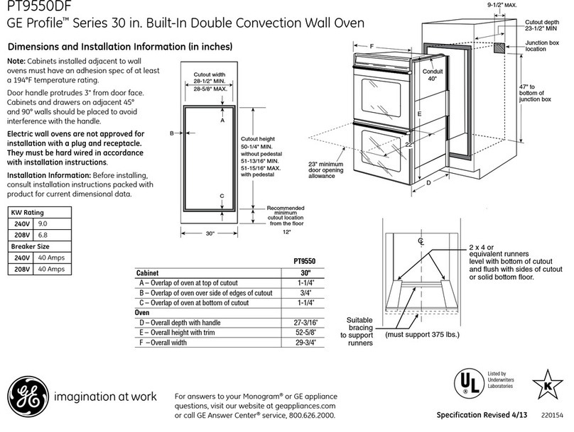 GE PT9550DFBB Manual